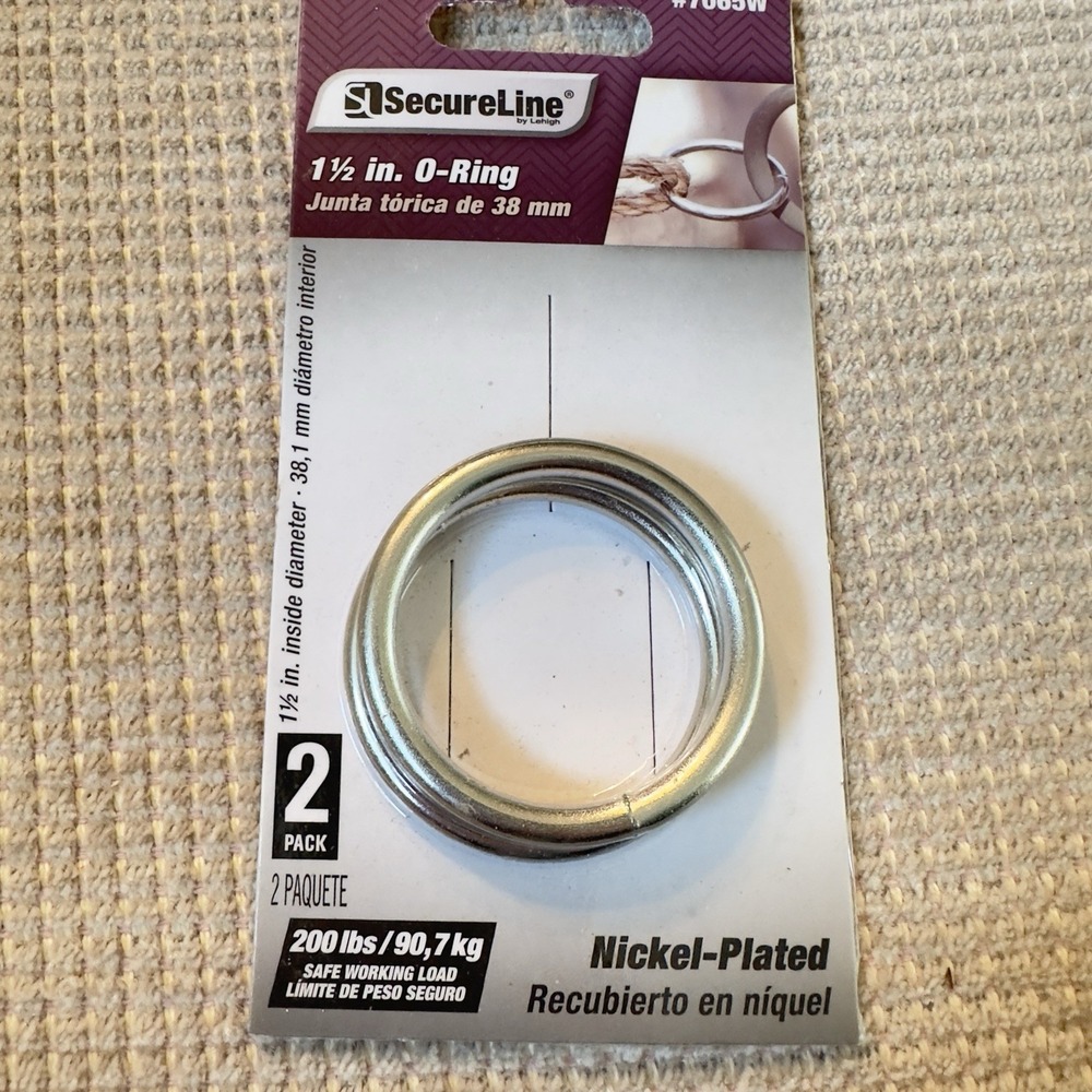 SecureLine 1-1/2"‎ O-Ring, 2 Pack ~ Nickel-Plated NEW